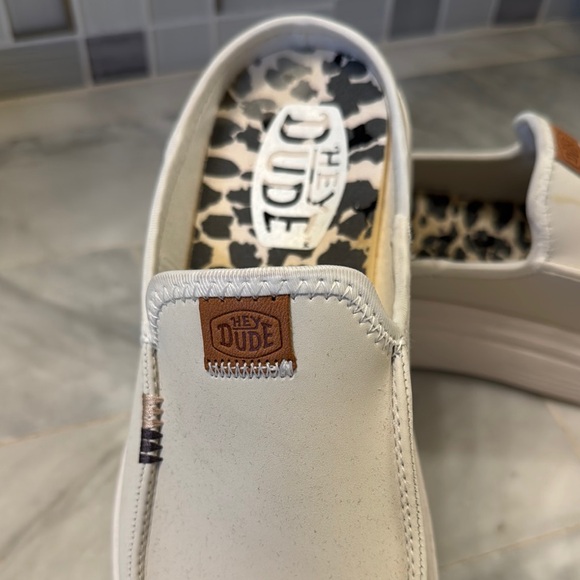 White Hey Dude Slip-On Platform Sneakers - Picture 2 of 6